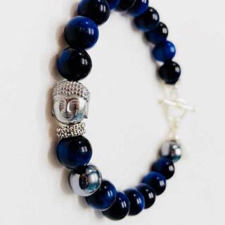Buddha Protection Blue Tiger Eye Bracelet