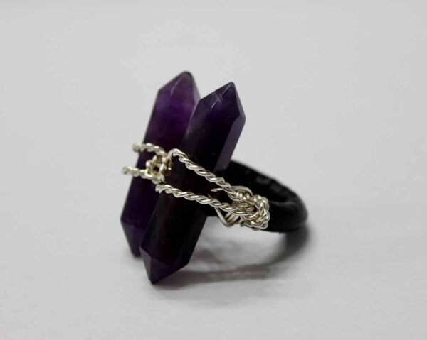 Crystal Quartz Protection Amethyst Ring