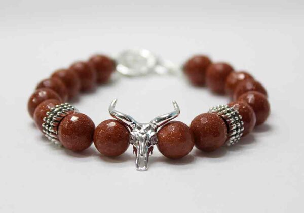 Hallikar Bull Skull Gold Stone Bracelet